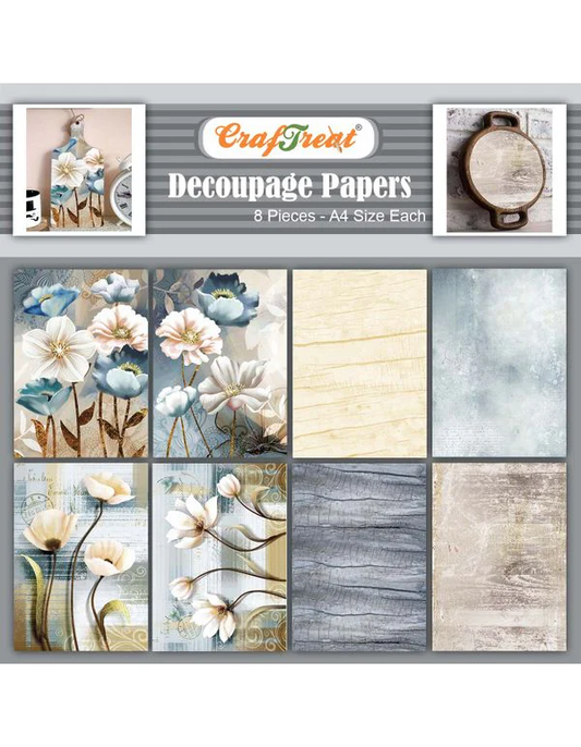 CrafTreat - Decoupage Paper - Painted Flowers
