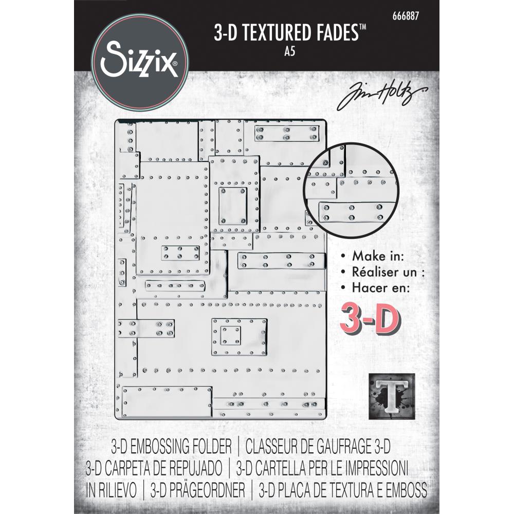 Sizzix - 3D Texture Fades Embossing Folder - A5: Foundry