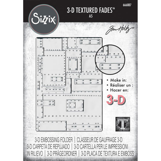 Sizzix - 3D Texture Fades Embossing Folder - A5: Foundry