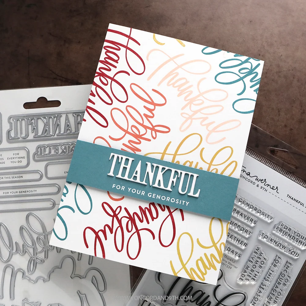 Concord & 9th - Thankful Stamp & Die Bundle by Kristina Werner