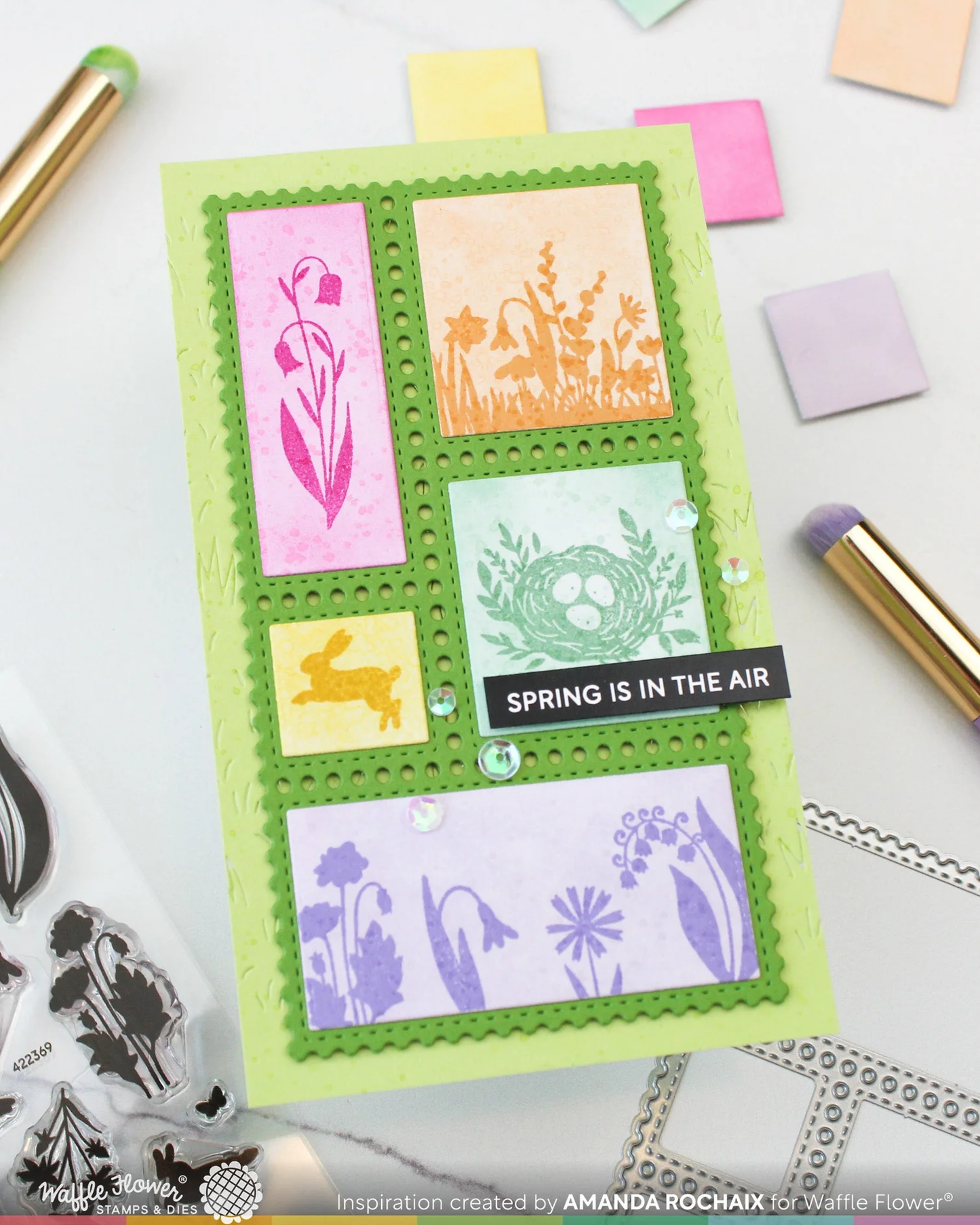 Waffle Flower - Postage Collage - Spring Silhouettes Stamp Set