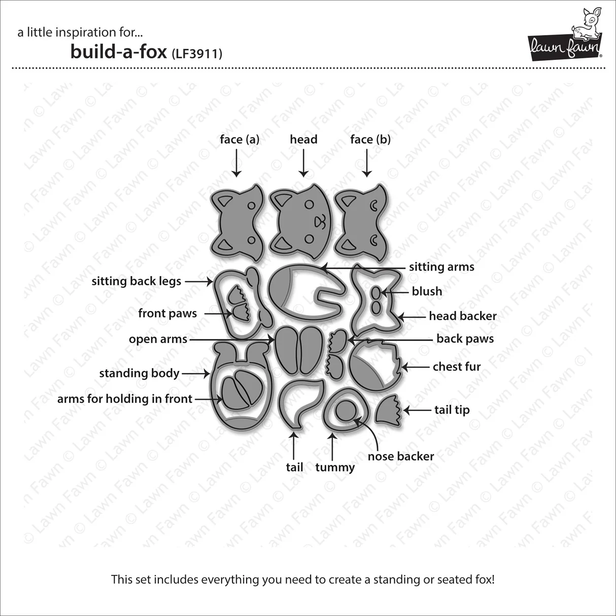 Lawn Fawn - Build-A-Fox Die Set