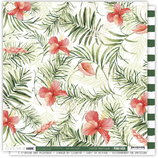 Les Ateliers de Karine - Pura Vida - Cardstock: Jardin Exotique