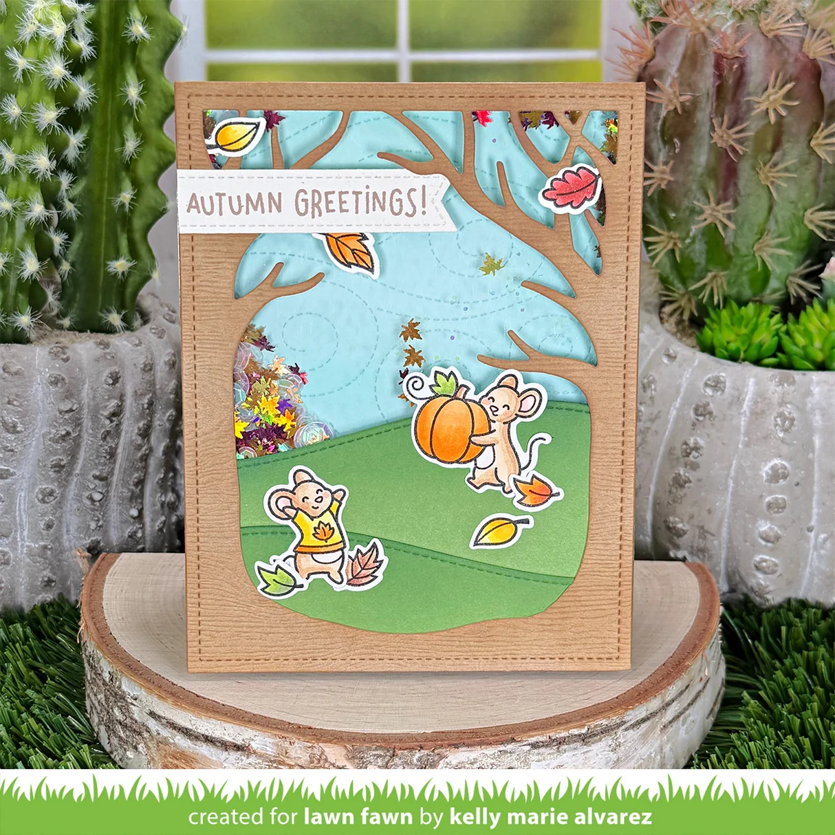 Lawn Fawn - Fall Mice Stamp, Die & Stencil Bundle