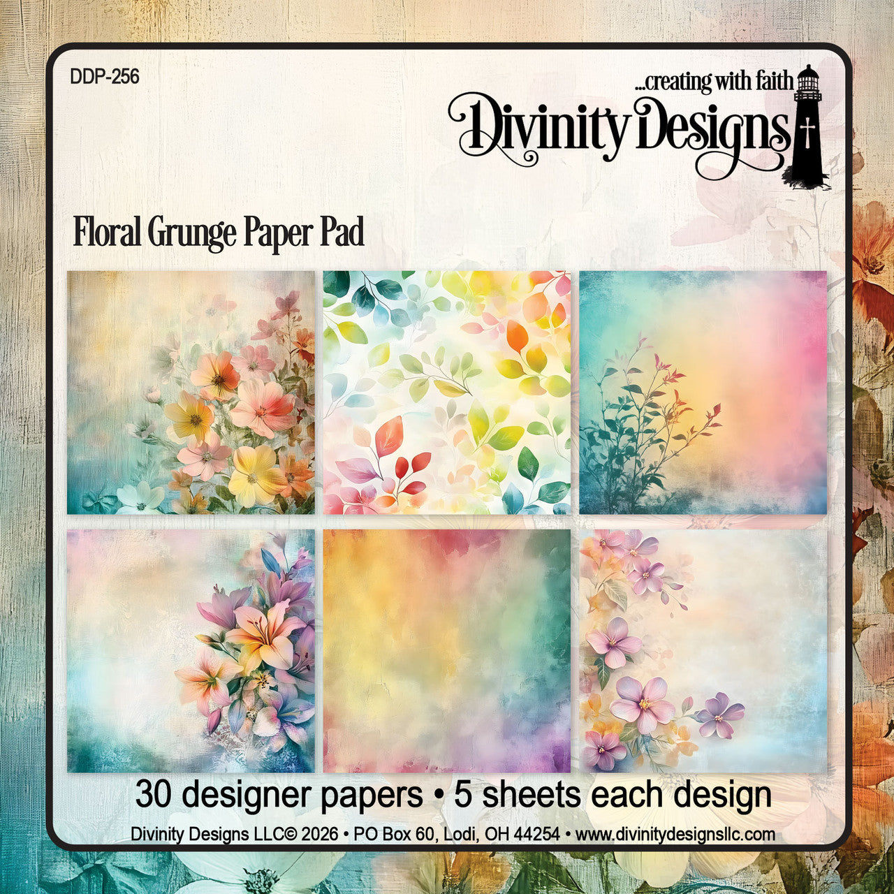 Divinity Designs - Floral Grunge Paper Pad