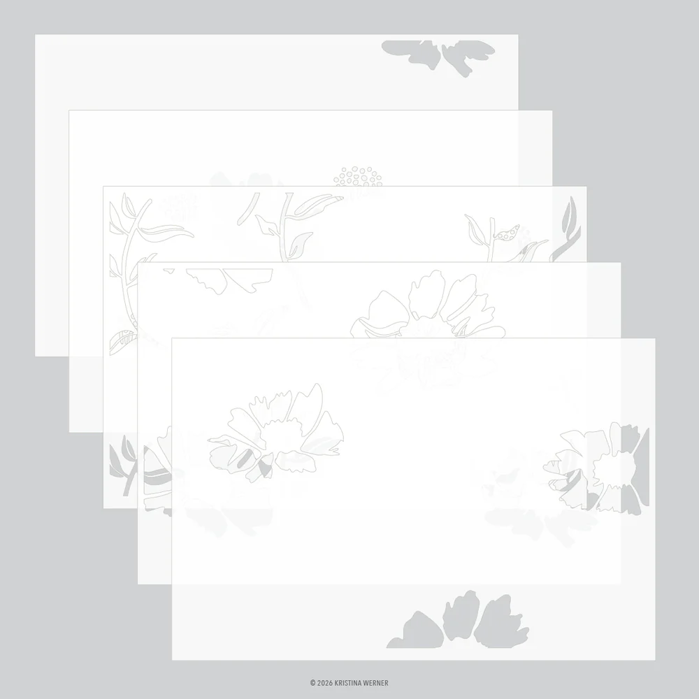 Concord & 9th - Aubrey Blooms Stencil Pack by Kristina Werner