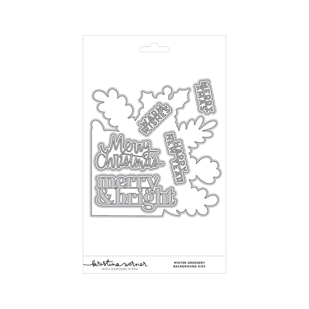 Concord & 9th - Winter Greenery Background Die by Kristina Werner