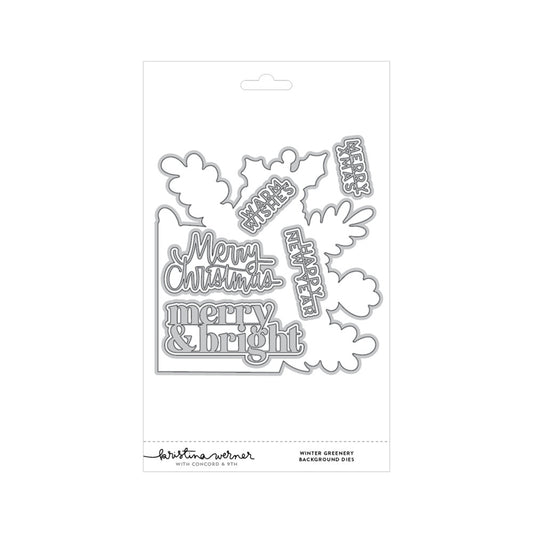 Concord & 9th - Winter Greenery Background Die by Kristina Werner