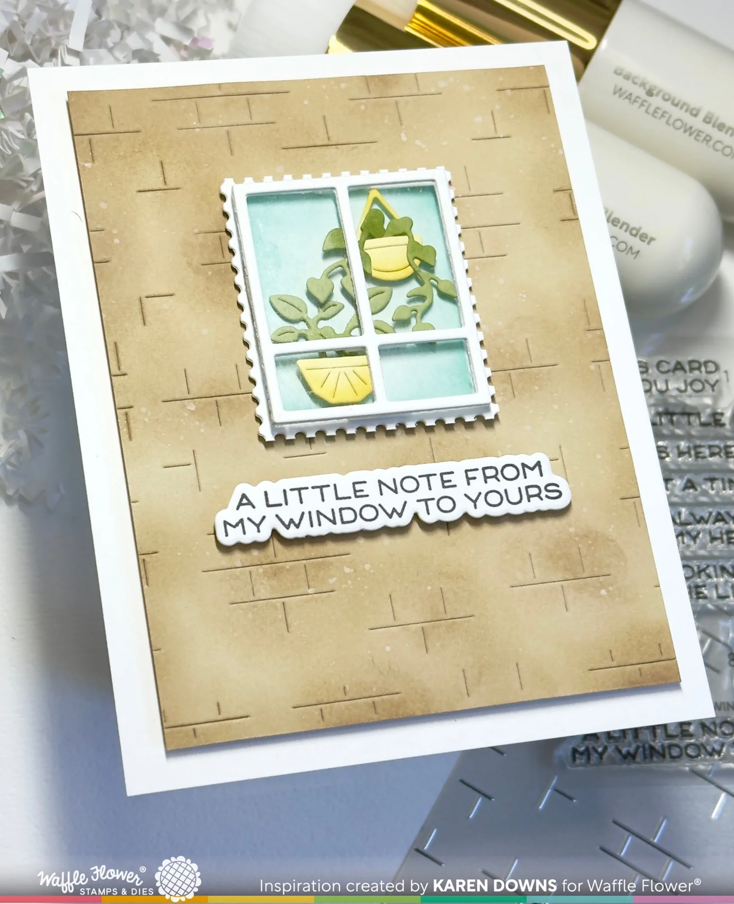 Waffle Flower - Postage Collage - Windowsill Plants Die Set