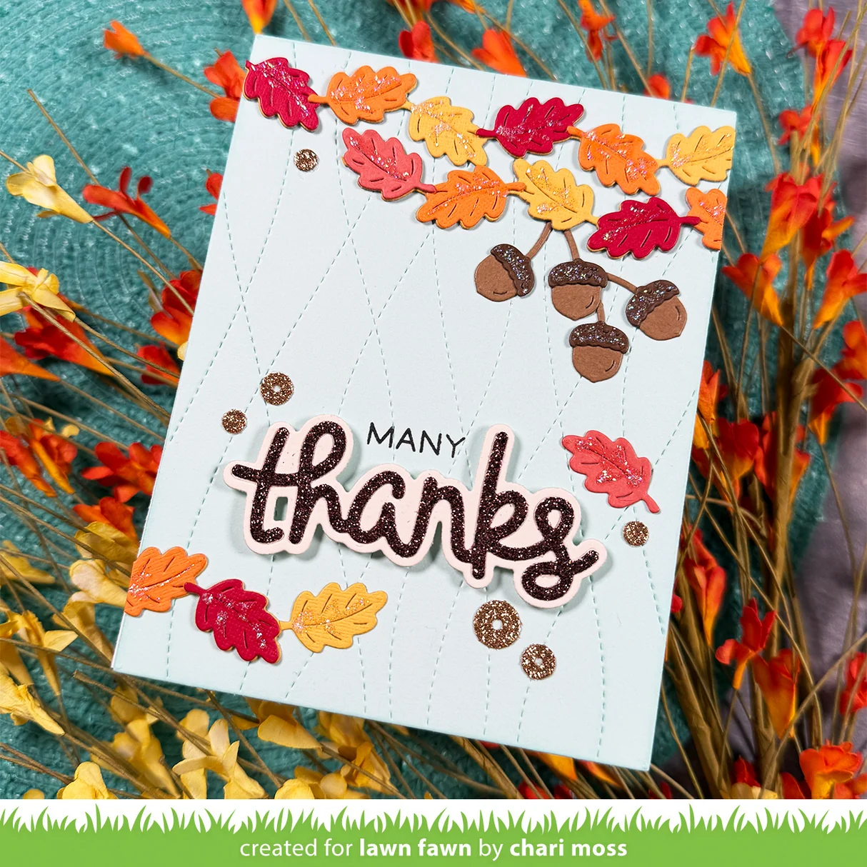 Lawn Fawn - Leaf and Acorn Border Die Set