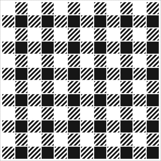 TCW - Stencil - Buffalo Plaid Square