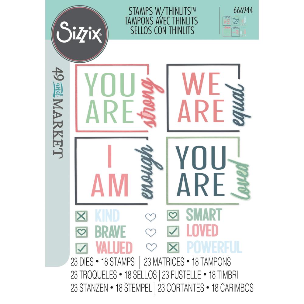 Sizzix - Affirmations Stamp & Die by 49 and Market