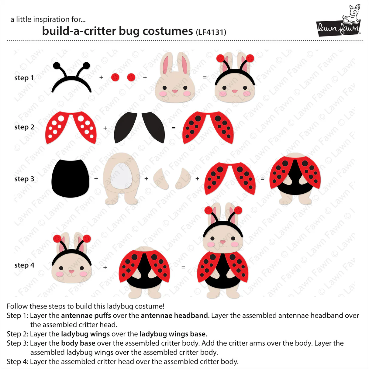 Lawn Fawn - Build-A-Critter Bug Costumes Die Set
