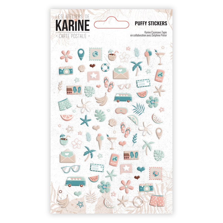 Les Ateliers de Karine - Carte Postale - Puffy Stickers