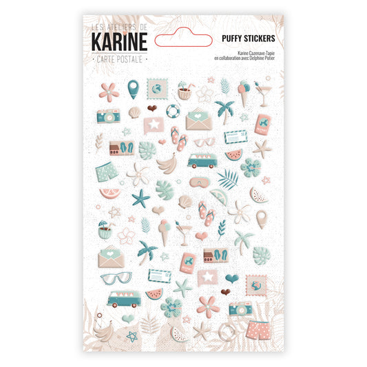 Les Ateliers de Karine - Carte Postale - Puffy Stickers