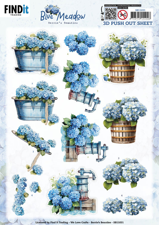 Find It Trading - Blue Meadow 3D Push Out Sheet - Water Pump