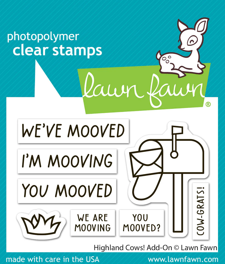 Lawn Fawn - Highland Cows! Add-on Stamp, Stencil & Die Bundle