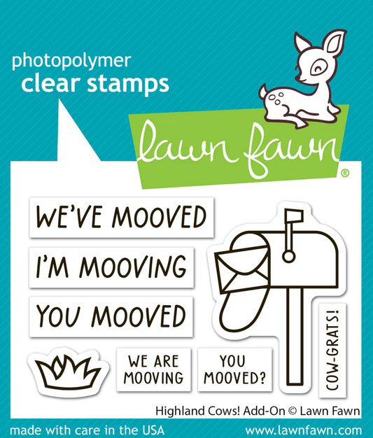 Lawn Fawn - Highland Cows! Add-on Stamp, Stencil & Die Bundle