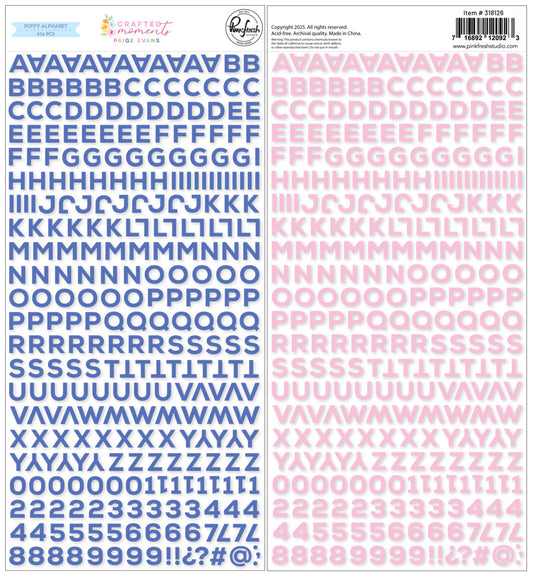 Pinkfresh - Crafted Moments - Mini Puffy Alpha Stickers by Paige Evans