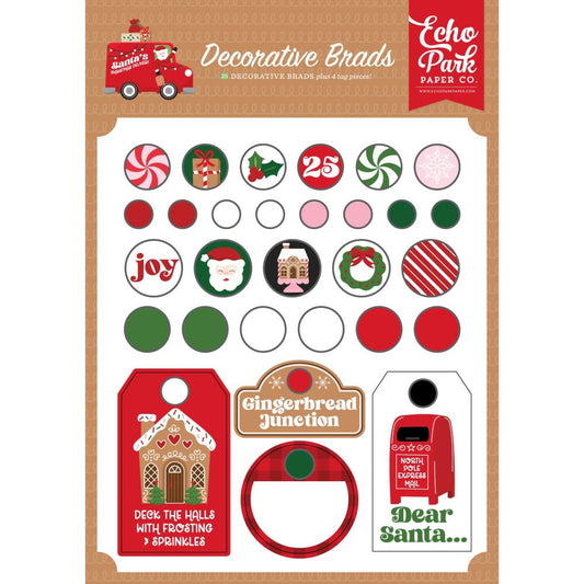 Echo Park - Santa's Christmas Delivery - Adhesive Brads