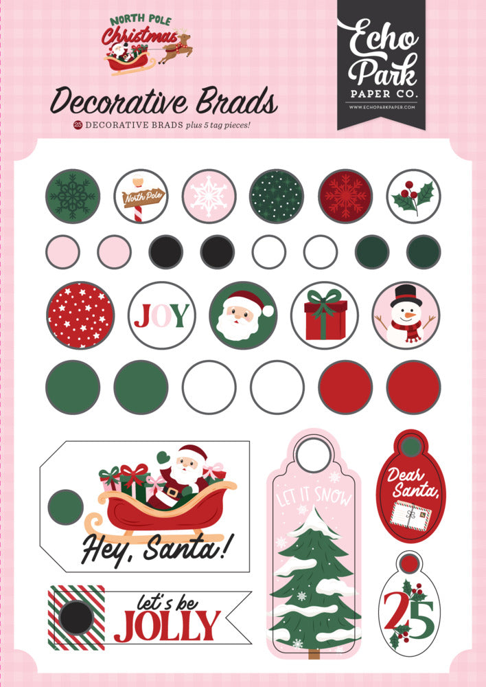 Echo Park - North Pole Christmas - Decorative Brads