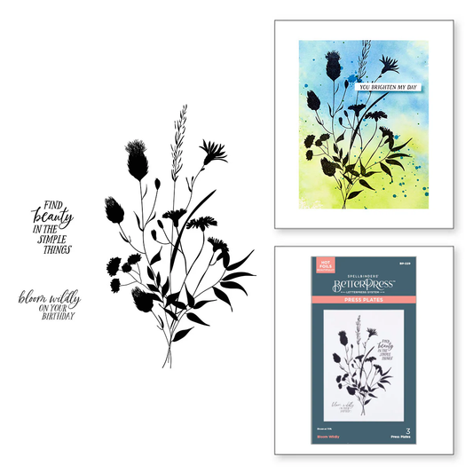 Spellbinders - BetterPress - Bloom Wildly Press Plate Set
