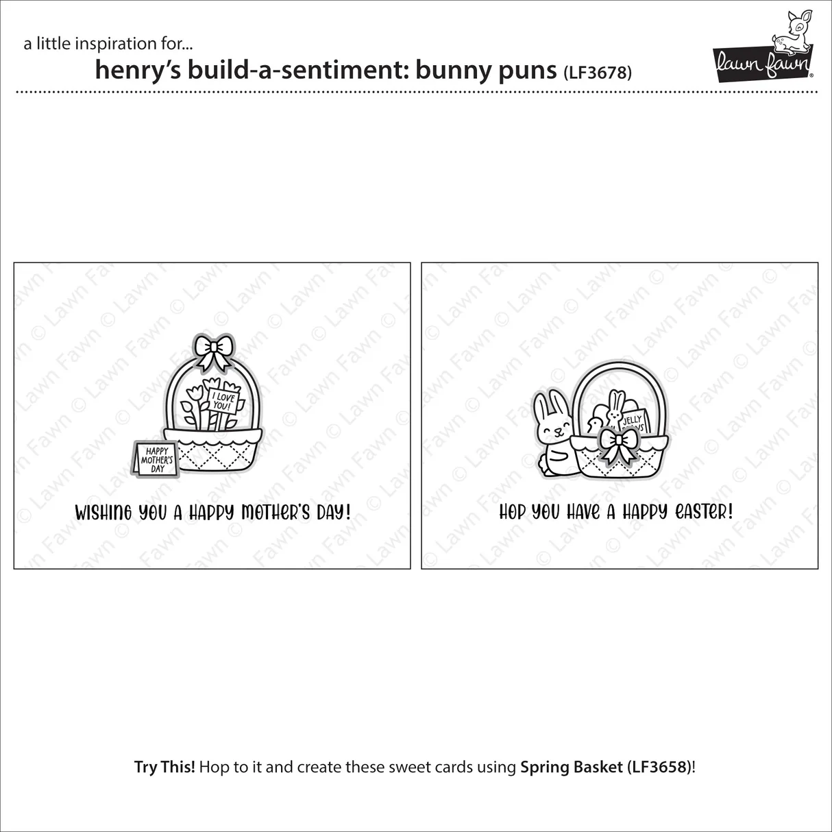 Lawn Fawn - Henry's Build-A-Sentiment: Bunny Puns Stamp Set