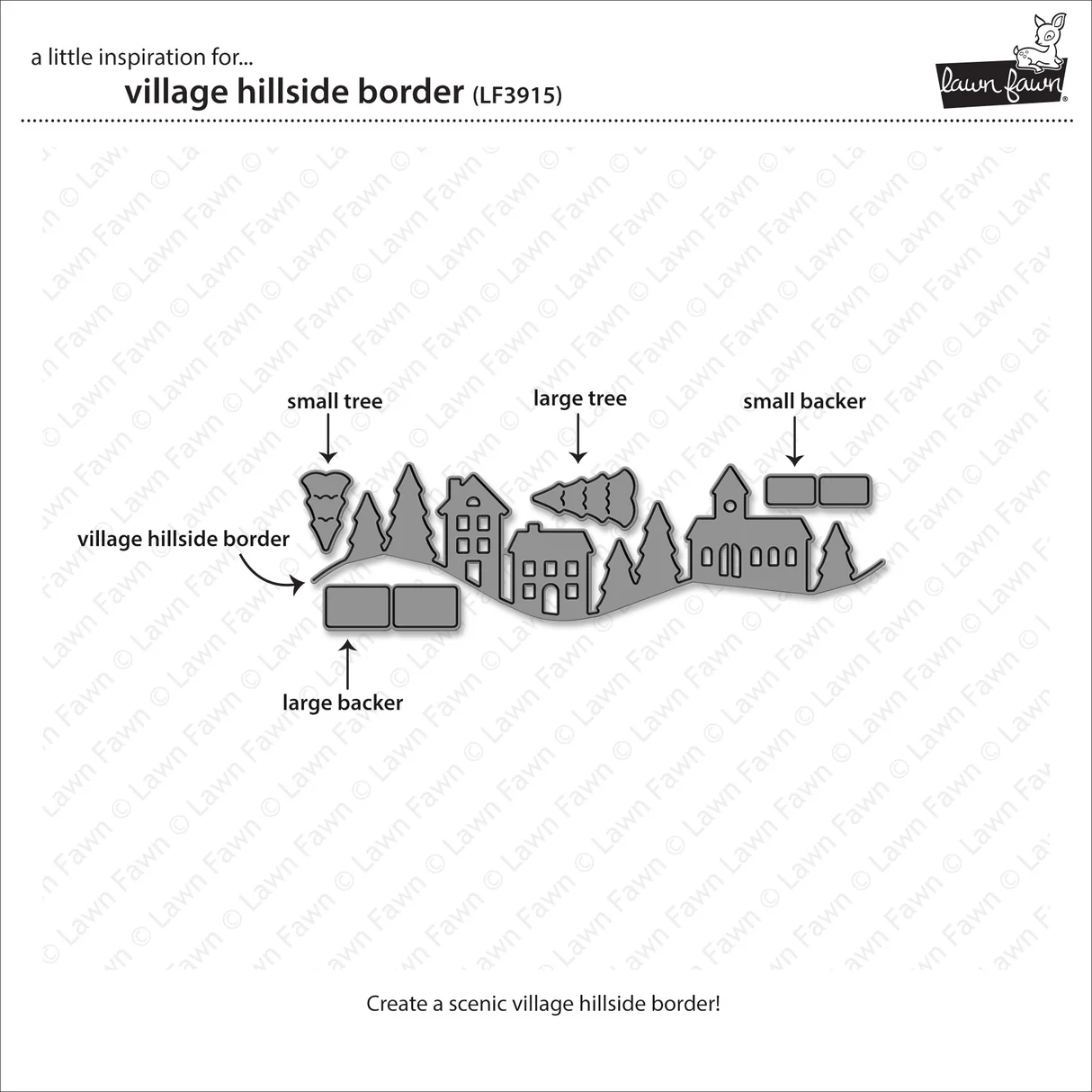 Lawn Fawn - Village Hillside Border Die Set