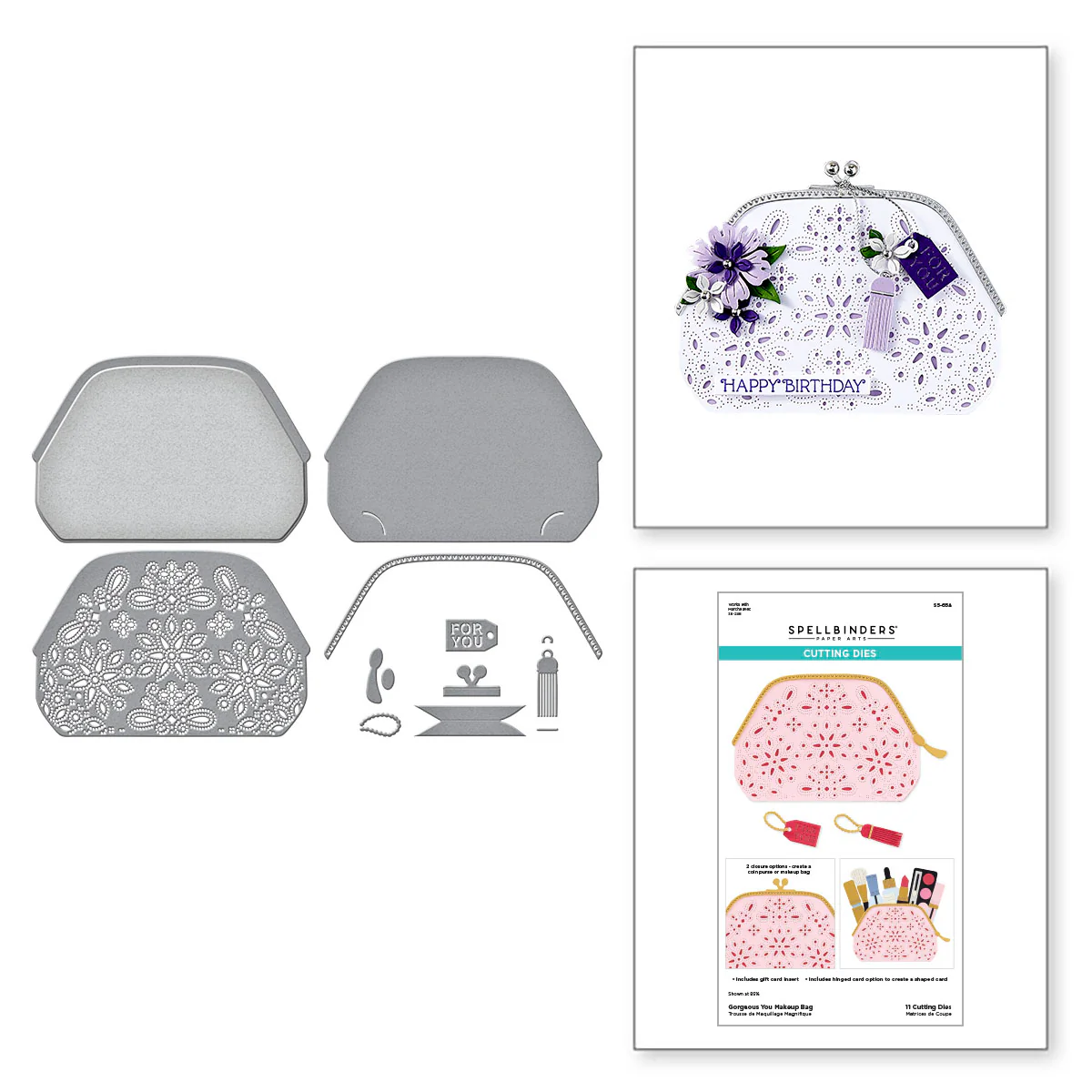 Spellbinders - Gorgeous You Makeup Bag Die Set