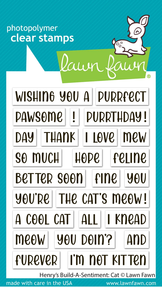 Lawn Fawn - Henry's Build-A-Sentiment: Cat Stamp Set