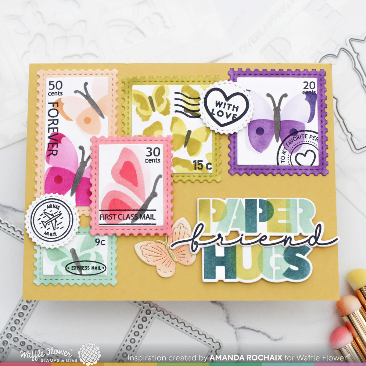 Waffle Flower - Overlapping Paper Hugs Die-n-stencil Bundle