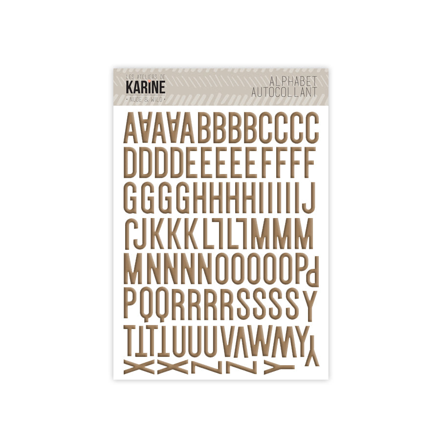 Les Ateliers de Karine - Nude & Wild - Icy Brown Alphabet Stickers