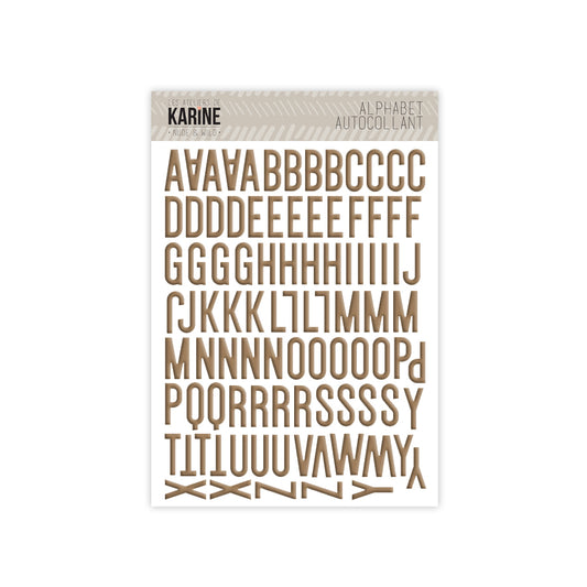 Les Ateliers de Karine - Nude & Wild - Icy Brown Alphabet Stickers