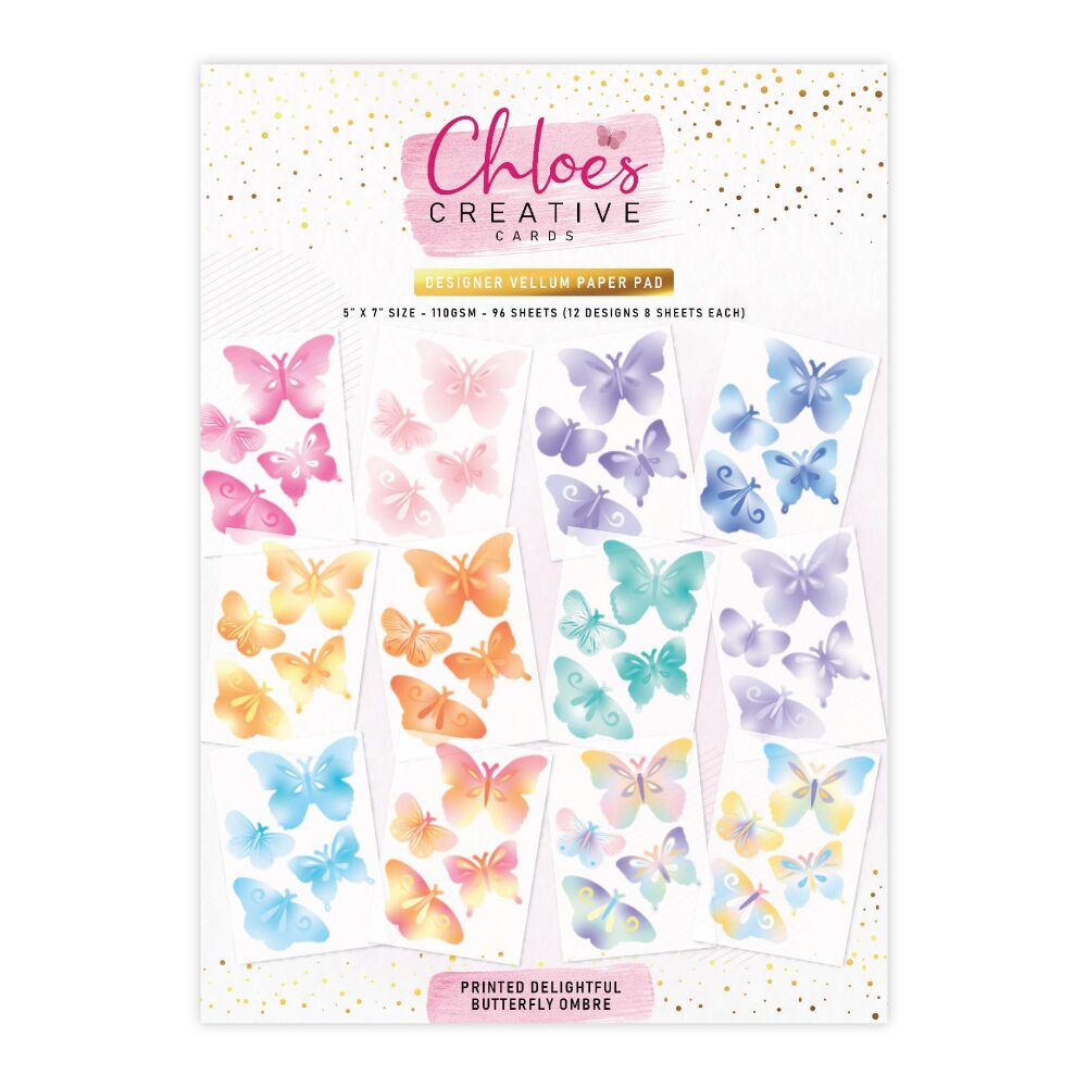 Chloe's Creative - Printed Vellum - Ombre Delightful Butterfly