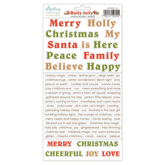 Mintay - Holly Jolly - Words Sticker Sheet