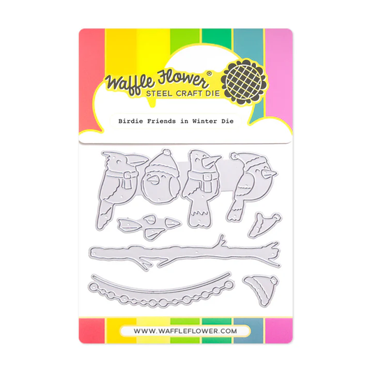 ***PRE-ORDER*** Waffle Flower - Birdie Friends in Winter Die & Stencil Bundle