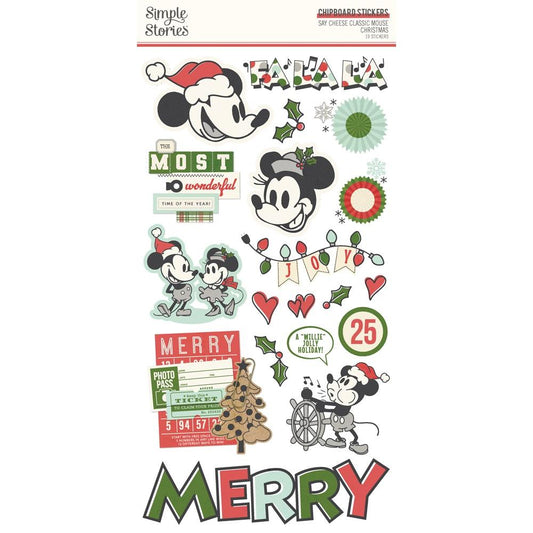 Simple Stories - Say Cheese Classic Mouse Christmas - Chipboard Stickers