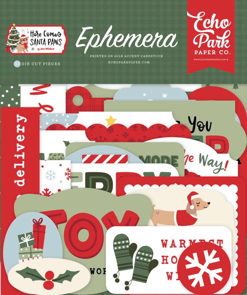 Echo Park - Here Comes Santa Paws - Ephemera