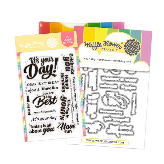 Waffle Flower - Your Day Sentiments Stamp & Die Bundle