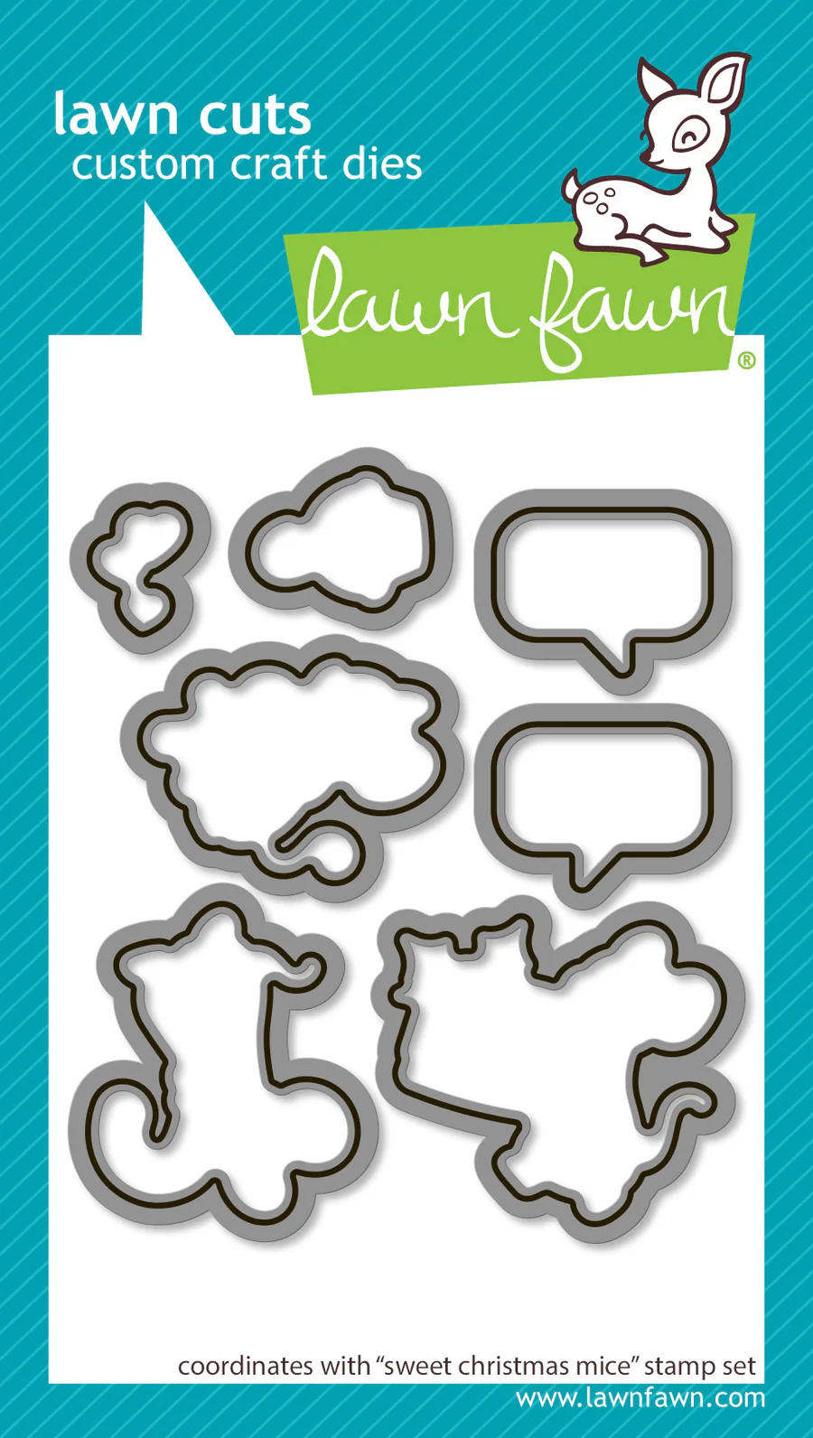 Lawn Fawn - Sweet Christmas Mice Stamp, Die and Stencil Bundle