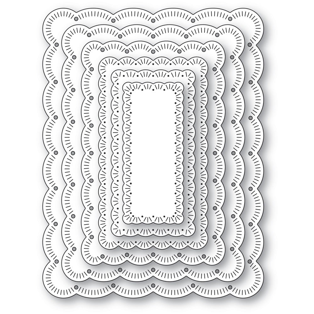 Memory Box - Fringed Scalloped Frame Die Set