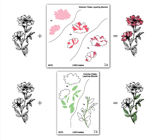 LDRS - Victorian Petals - Layering Stencil Set