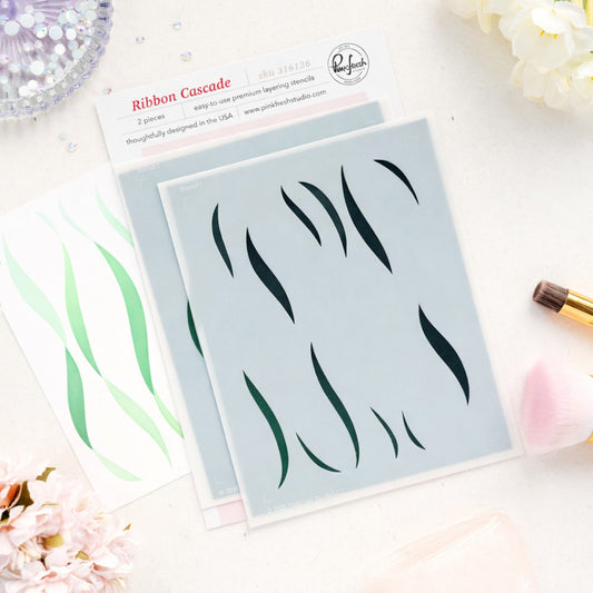 Pinkfresh - Ribbon Cascade Stencil
