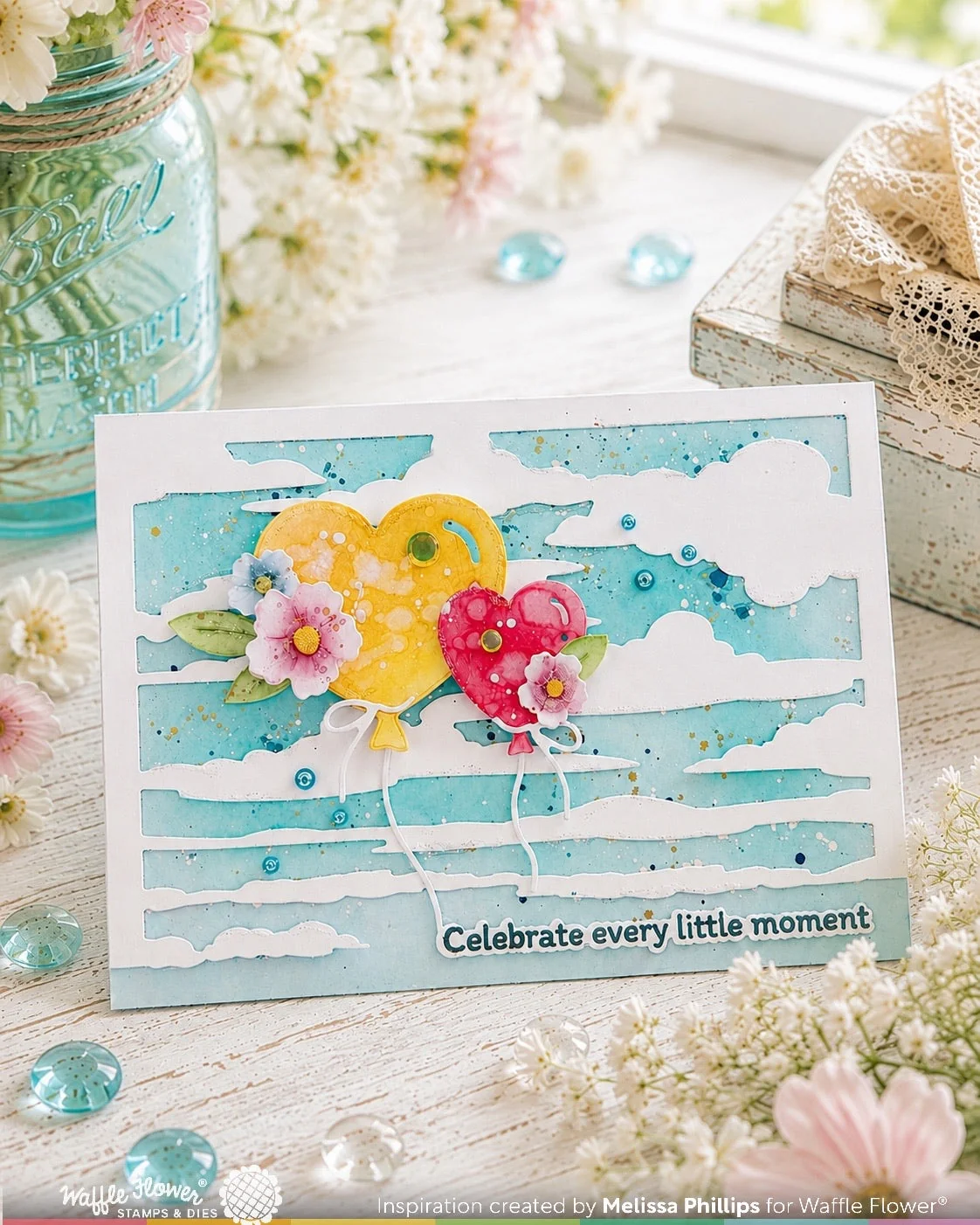 Waffle Flower - Cloud Background Die