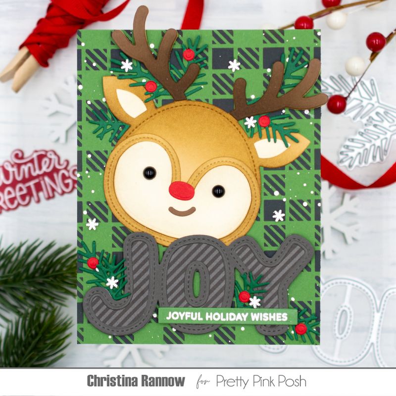 Pretty Pink Posh - Reindeer Face Shaker Die Set