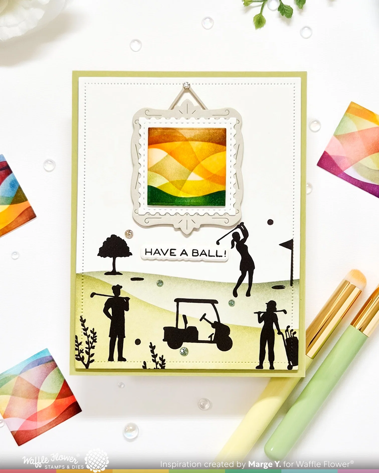 Waffle Flower - Postage Collage - Golf Silhouettes Stamp Set