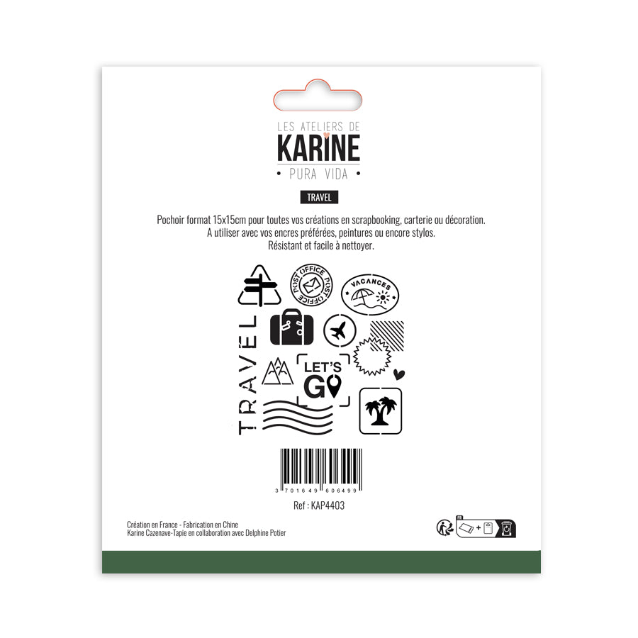 Les Ateliers de Karine - Pura Vida - Travel Stencil