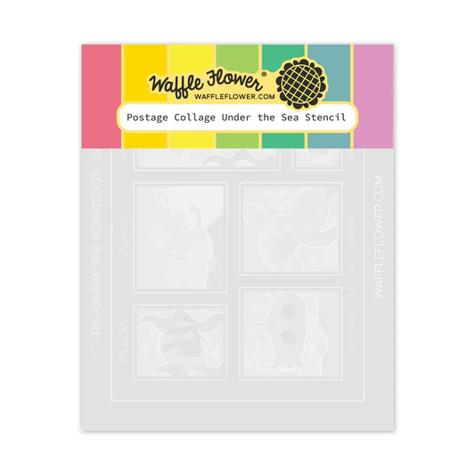 Waffle Flower - Postage Collage - Under the Sea Stencil Set