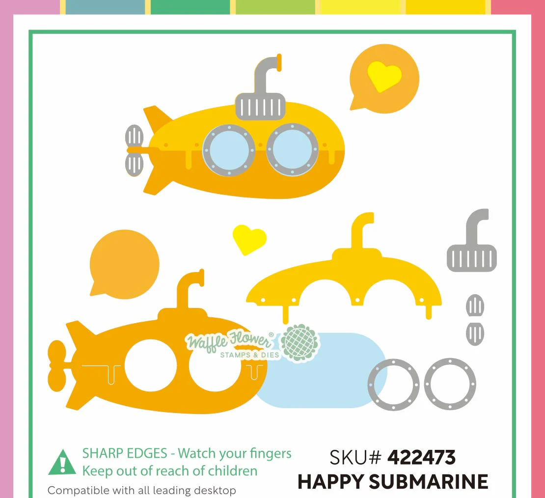 Waffle Flower - Happy Submarine Die Set