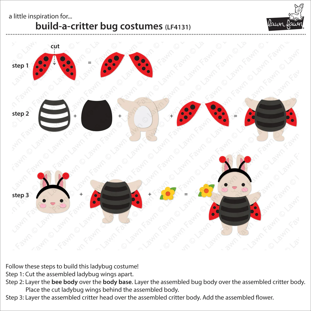 Lawn Fawn - Build-A-Critter Bug Costumes Die Set